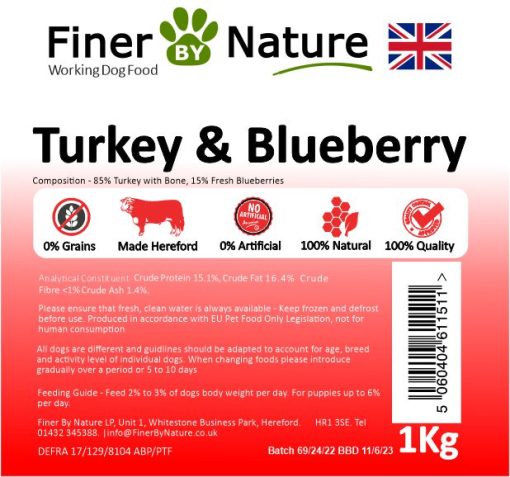 Finer By Nature Turkey & Blueberry 1kg