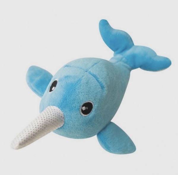 SnugArooz Baby Nikki the Narwhal Soft Dog Toy