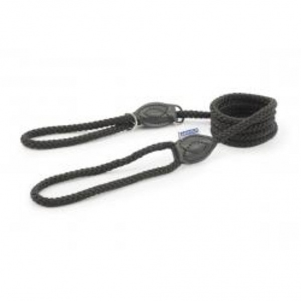 Ancol Rope Slip & Control Lead Black