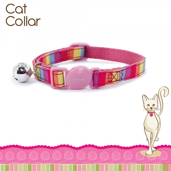 Ancol Safety Buckle Rainbow Cat Collar