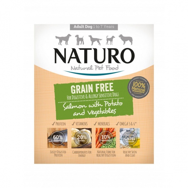 Naturo Grain Free Salmon & Potato With Veg Tray 400g