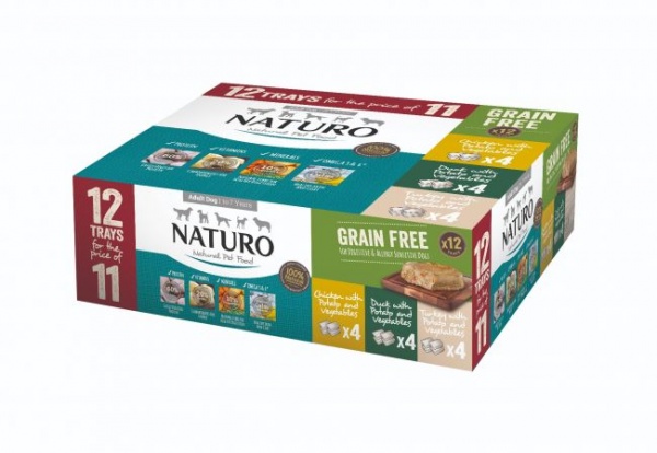 Naturo Adult Dog Grain Free Variety Pack Trays 400g x 12
