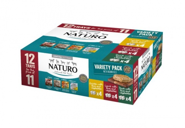 Naturo Adult Dog with Rice Variety Pack Trays 400g x 12
