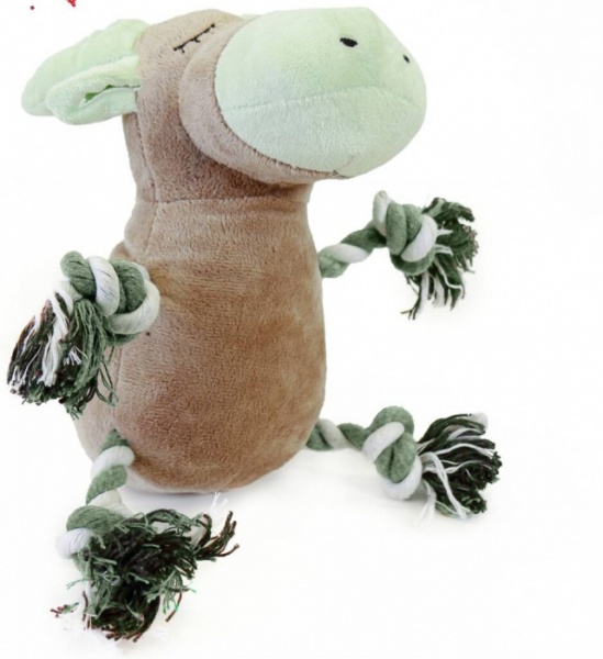 Pet Brands Starry Nights Plush Moose With Rope Legs